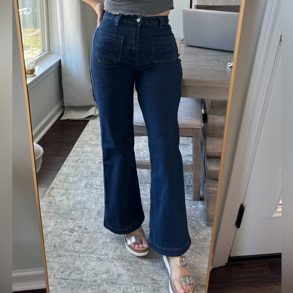 Classic Blue Women's Dark Wash Jeans - Picture 4 of 14